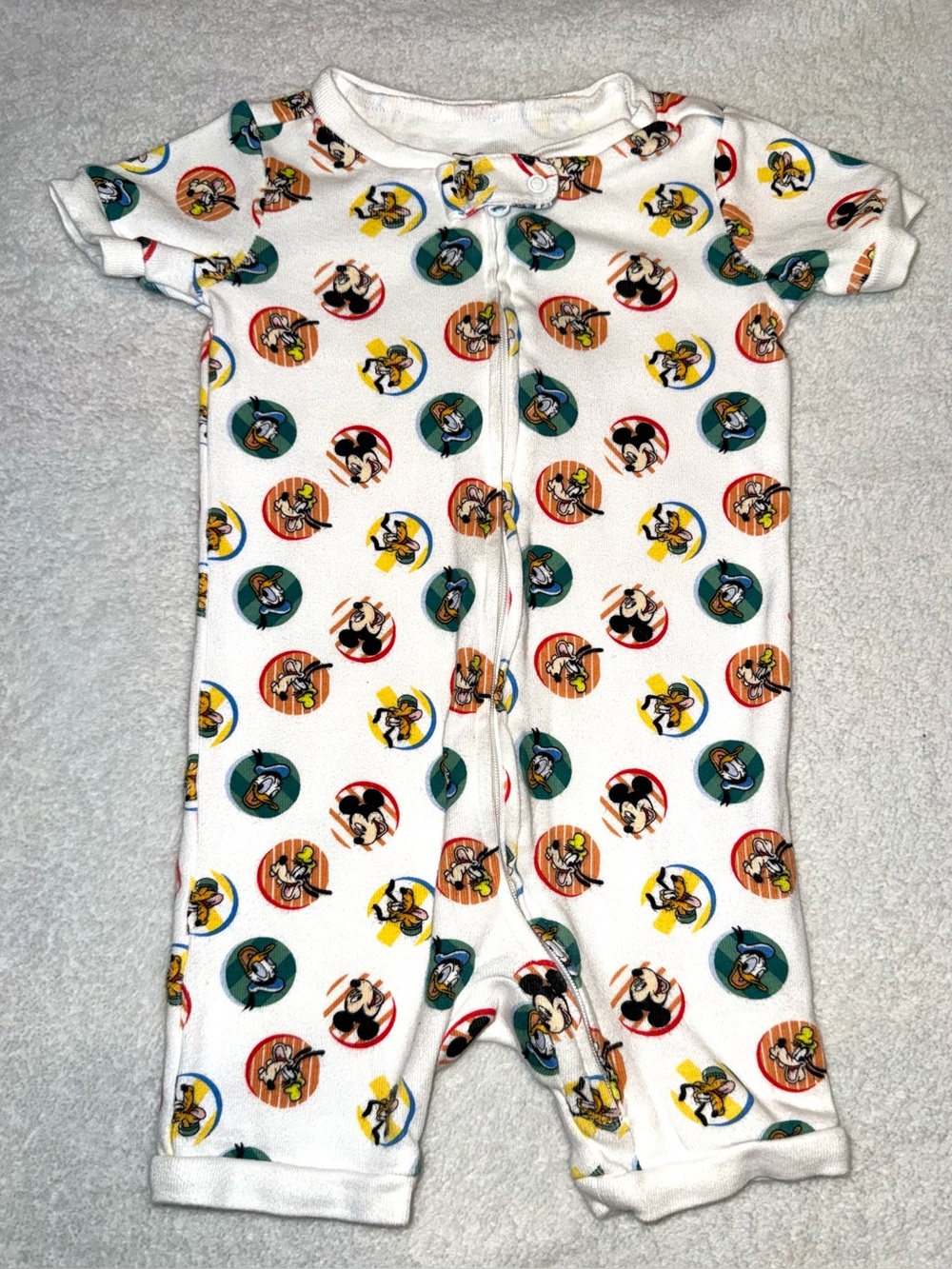 Janie and Jack Good Night Short Zippy in Disney Mickey Mouse Friends, 12-18 mos